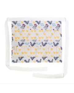 Farm Fresh Chicken Print Egg Gathering Apron, Double Row Multi Pocket Egg Collecting Waist Apron, Lightweight Farm Egg Holder Apron