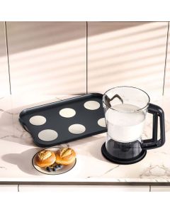 4 Cup Batter Dispenser Measuring Pitcher with Lid, Pancake Cupcake Waffle Batter Separator Jug, Clear Baking Mix Dispenser with Measurement Markings-black