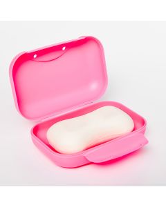 Travel Soap Container Waterproof Portable Bar Soap Case Holder Leakproof Soap Box for Home Hotel Pink