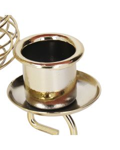 Candlestick Ornaments European Metal Christmas Tree Shape Wax Candle Holder Home Decoration Double Holder Gold