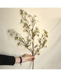 Artificial Cherry Blossom 4 Branches Decorative Lifelike Cherry Blossom Branches Decor 97cm White