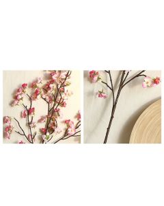 Artificial Cherry Blossom 4 Branches Decorative Lifelike Cherry Blossom Branches Decor 97cm Dark Pink