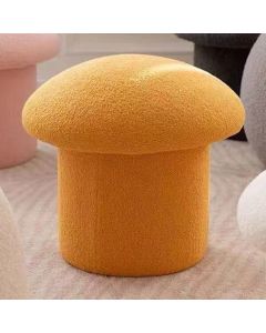 Sofa Bench Simple Modern Elastic Comfortable Soft Round Pine Wooden Foot Stool for Home Decoration Yellow