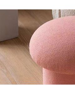 Sofa Bench Simple Modern Elastic Comfortable Soft Round Pine Wooden Foot Stool for Home Decoration Pink