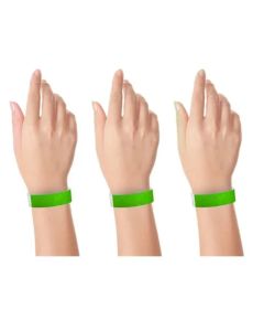 300pcs Synthetic Paper Wristbands Disposable Waterproof Paper Wrist Strap Event Wrist Bands for Amusement Park Green