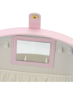 Travel Jewelry Case Portable 2 Layers PU Leather Jewelry Storage Holder Box with Clasp and Handle for Earrings Necklace Pink