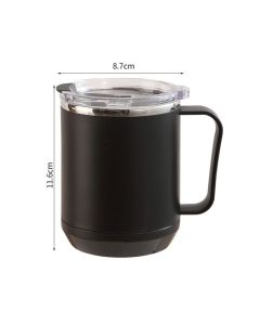 Coffee Mug 460ml 304 Stainless Steel Liner Leakproof Elegant Portable Mug for Outdoor Activities Black