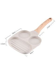 3 in 1 Breakfast Pan Nonstick Aluminum Alloy Labor Saving Pancake Frying Pan for Egg Bacon Gas Stove