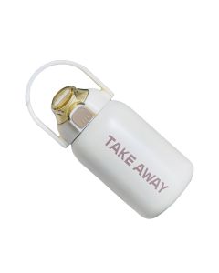 850ml Insulated Water Bottle Large Capacity with Bounce Cap Straw Winter Insulated Cup for Outdoor Beige