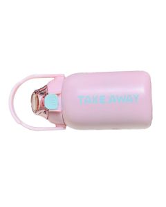 850ml Insulated Water Bottle Large Capacity with Bounce Cap Straw Winter Insulated Cup for Outdoor Pink