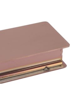 Stainless Steel Toothpick Holder Hollowed Out Rust Prevention Rectangle Toothpick Box for Restaurant Hotels Rose Gold