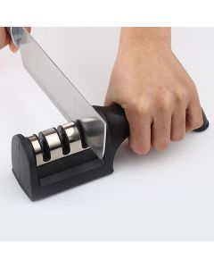 Knife Sharpener 3 Slot Kitchen Knives Sharpen Blade Sharpening Tool for Home Kitchen Black