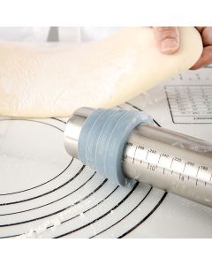 Adjustable Thicknes Flour Rolling Pin with Scale Mat Dough Scraper 430 Stainless Steel Cooking Tools Baking Utensils