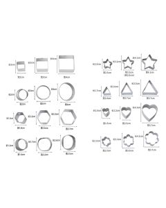 24 Pcs Cookie Cutters Set Biscuit Mould 430 Stainless Steel Vegetable Fruit Cutters for DIY Baking Cooking