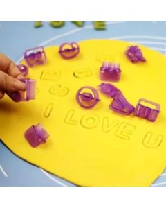 40pcs Numeral Alphabetic Cake Stencils Semiotic Food Grade Plastic Cake Topper Decorative Fillings for Home Baking
