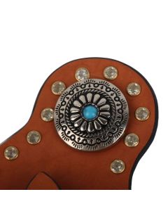 1 Pair Spur Strap Western Retro Horse Spur Strap with Buckle for Horse Training Protective Equipment Brown