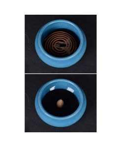 Sky Blue Ceramic Incense Burner Household Indoor Ice Cracked Incense Burner with Lid
