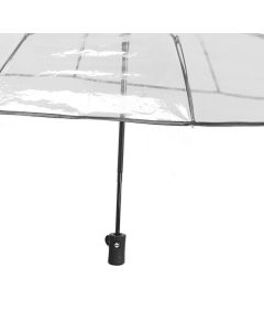 Compact Umbrella Black Transparent Automatic Design Sturdy Structure Travel Umbrella for Backpack Outing Outdoor