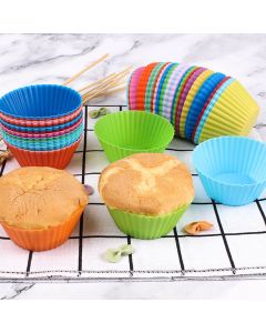 12pcs Silicone Baking Cups High Temperature Resistant Food Grade Silicone Muffin Cups for Party