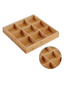Divided Wooden Tray Multi Compartments Serving Tray for Hot Pot Restaurants Sushi Plate 9 Compartments