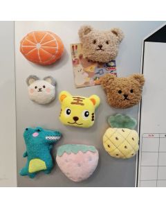 Plush Bear Fridge Magnet Rubber Soft Magnet 3D Animal Fridge Magnet for Kitchen Decoration Coffee