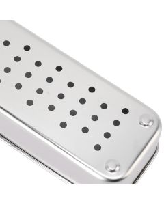 Stainless Steel Cutlery Tray Holder Kitchen Chopstick Spoon Fork Storage Box with Lid Drainer Natural Color