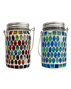 Solar Mosaic Lantern Light IP44 Waterproof Inlaid Fade Resistant Mosaic Glass Light