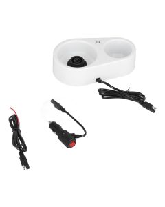 800ml Portable Electric Car Kettles Car Water Dispenser with White Base Silicone Sealing Ring Cover for Travel Boil WaterWhite