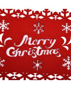 Christmas Table Runner Placemat Heat Protection Water Absorption Felt Table Runner Placemat(4 English Placemats 4 Coasters )