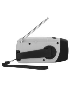 Hand Crank Solar Radio Multifunctional Emergency Radio LED Radio with Flashlight for Outdoor CampingSilver Gray America