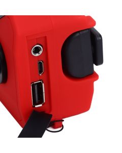 Emergency Radio Hand Power Generation Solar Radio with LED Flashlight 2000mah Charging for Camping HikingRed EU Type