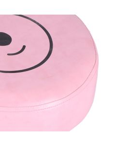 Small Under Desk Footrest Cute Cartoon Ottoman with 4 Stable Log Legs for Children