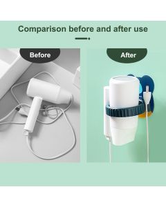 Hair Dryer Storage Holder Wall Mounted Punch Free Cartoon Strong Bearing Hands Free for BathroomBlue Koala