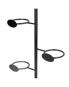 Cup Holder 3 Holes Black Appearance Iron Material Simple Stylish Cup Display Stand for Party Restaurant