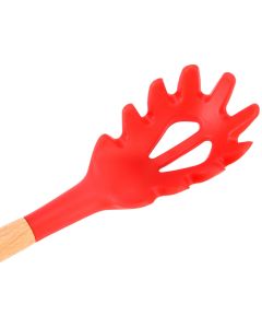 13Pcs Silicone Cooking Utensils Set Non Stick Spatula Shovel Wooden Handle Cooking Tools Set Kitchen Supplies Red