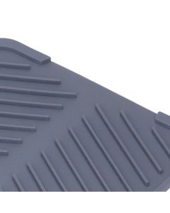 Silicone Dish Drying Mat Food Grade Silicone High Temperature Resistance Grey Dish Drainer Pad for Kitchen
