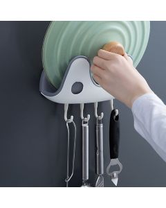 Pot Lid Holder Double Layer Strong Load Bearing Capacity Multifunctional Pan Lid Stand for KitchenWhite