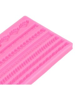 3D Pearl Knit Rope Silicone Mold Food Grade Reusable Cake Decorating Mould for Cakes Jellies Breads Desserts Pink