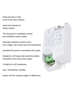 LED Drive Power Transformer LED Drive Power AC100‑240V/0.35A DC12V/1A 12W for G4 MR11 MR16