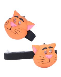 Kids Headlamp Cat Shape 2 Lighting Modes Lightweight Portable Battery Power Supply Plastic Headlight for Camping