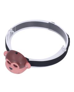 Kids Headlamp Monkey Appearance 2 Lighting Modes Battery Powered Lightweight Plastic LED Headlight for Outdoor Sports