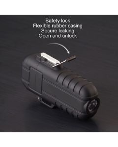 Outdoor Double Arc Electric Lighter Portable Waterproof Flashlight Lighter Charging Pulse Windproof Lighter Black