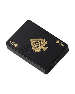 Poker Lighter Spade A Zinc Alloy Windproof UV Money Check Refillable Green Flame Lighter for Travel Camping Outdoor