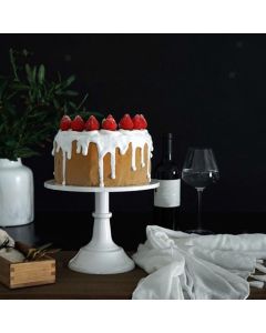 Metal Cake Stand European Style Anti Slip Round Cake Stand for Weddings Parties Anniversaries Small White