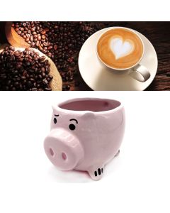 Cute Pig Ceramic Cup Pink Comfortable Grasp Smooth Mouth Lovely Shape for Coffee Tea Milk Beverage Water