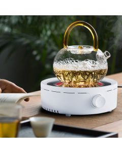 Silent Electric Tea Stove Small Ceramic Hot Plate for Boiling Water Making Coffee Knob Adjustment CN Plug