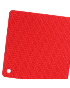 5pcs Silicone Pot Holders Mat Heat Resistant Anti Slip Square Honeycomb Trivet Mat Hot Pads for Kitchen Counter Red