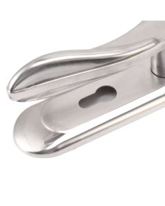 Door Entry Handle Set Stainless Steel Plate Door Lever Cylinder Lock Keys Kit for Household