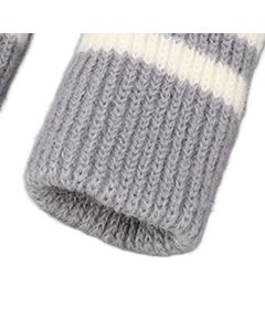 20pcs Cat Paw Furniture Leg Socks Double Thickened Knitting Chair Leg Floor Protectors for Office Home Dark Grey Stripe
