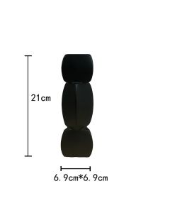 Lotus Root Shaped Vase Ingenious Pure Color Ceramic Decorative Flower Vase for Living Room Bedroom Office Black Small